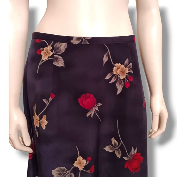 Vtg Jaclyn Smith Dark Floral Maxi Skirt-Size 10-Roses-Whimsygoth-Fairy Goth-Y2K - Picture 2 of 7